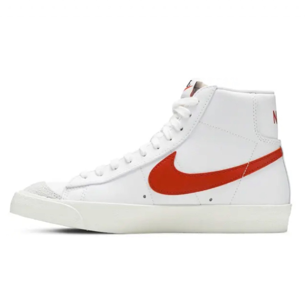 Nike White and Orange High-Top Sneakers